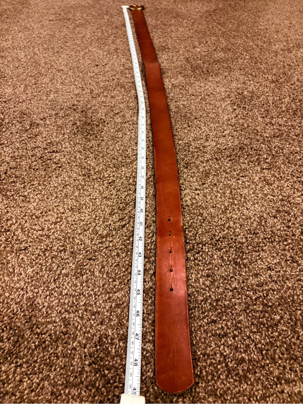 GAP Women’s Caramel Leather Belt with Brass Ring Buckle - Picture 2 of 5
